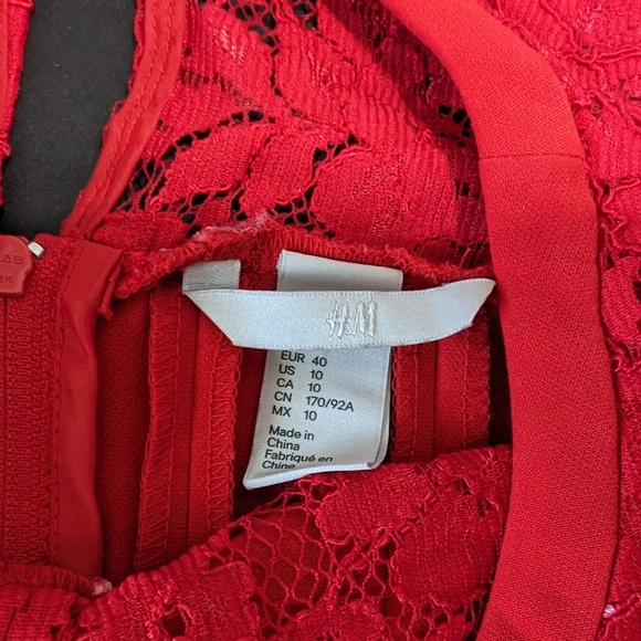 H&M Red Fit and Flare dress size 10 - Picture 6 of 10